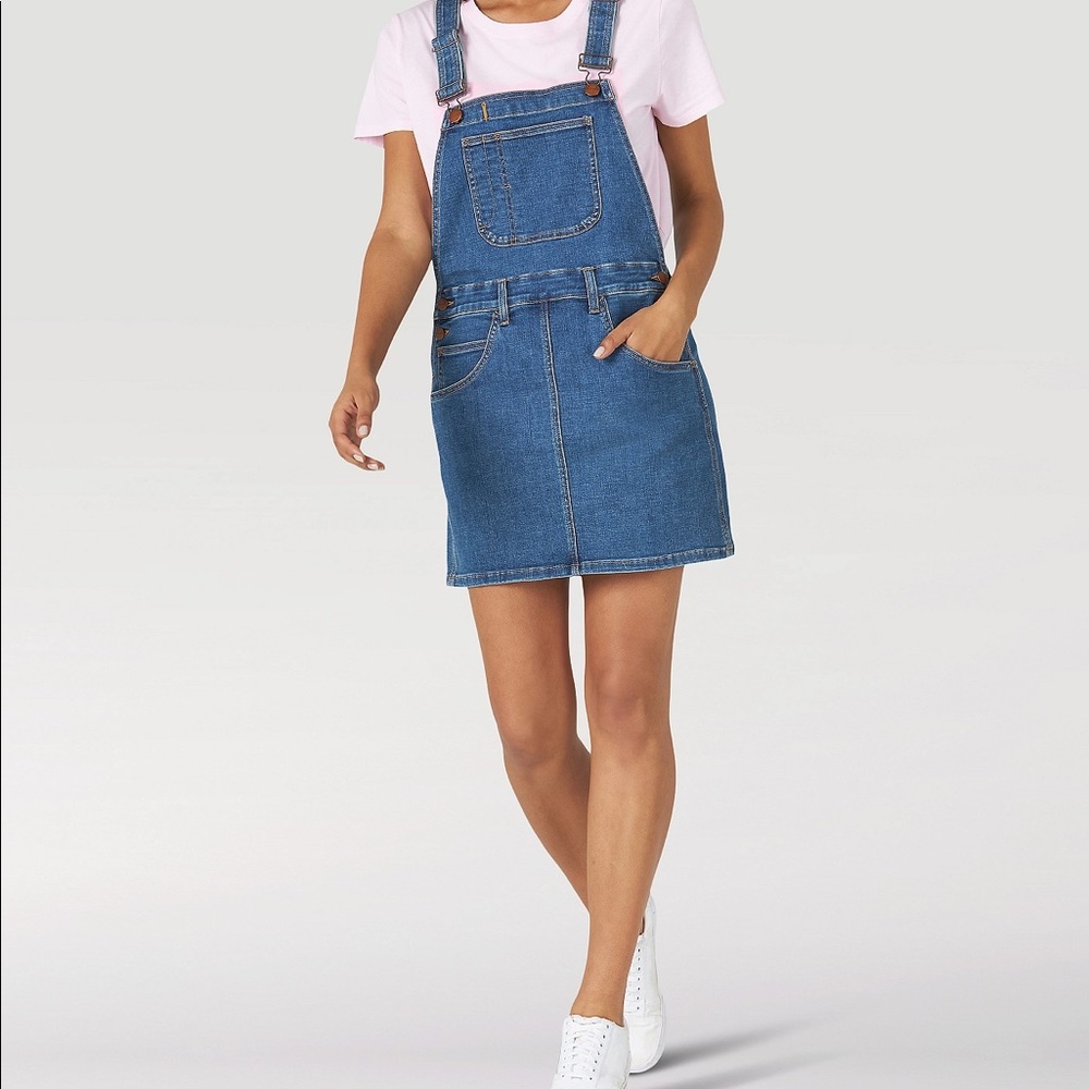 Women’s denim wrangler overall skirt